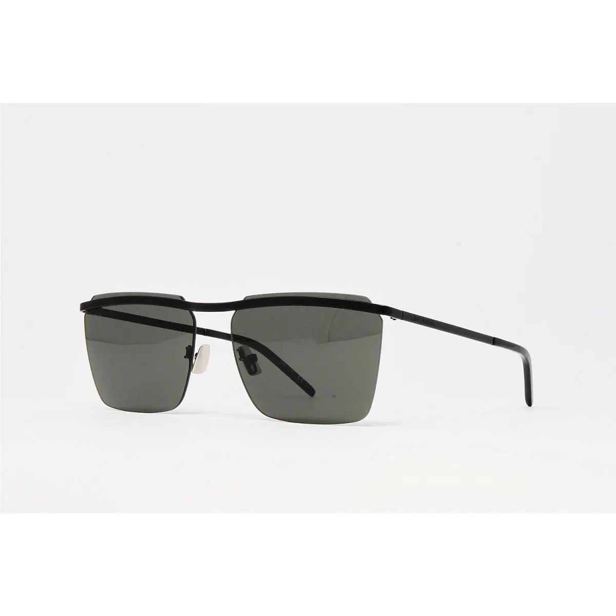 Saint Laurent Sunglasses Unisex Square Rimless SL243 003 Black 60mm Grey Lens by Yves Saint Laurent