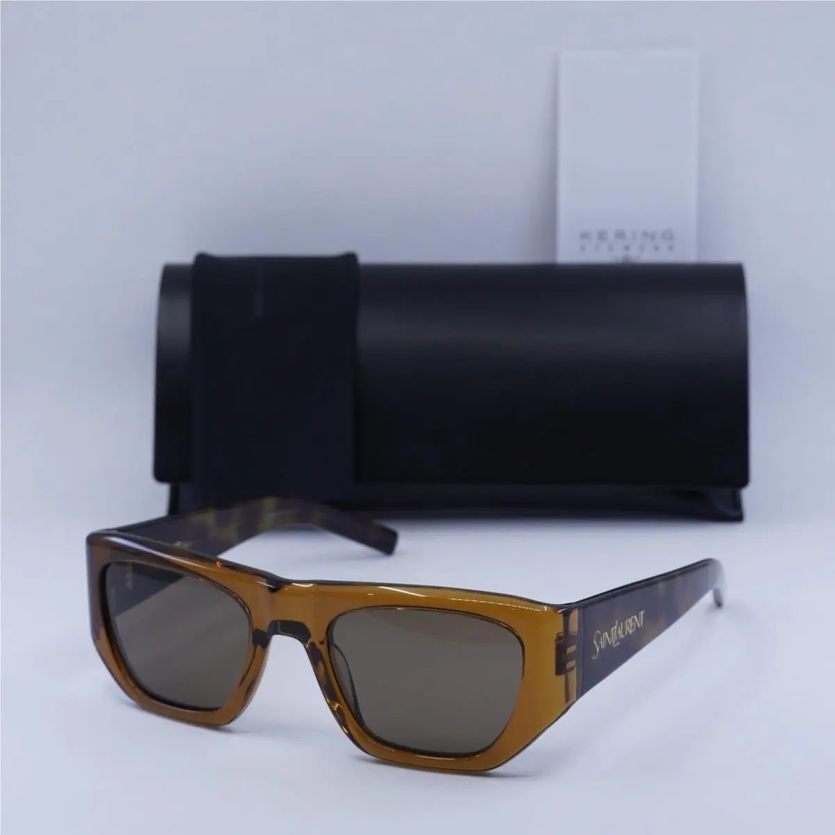 Saint Laurent SL740 002 Transparent Brown/havana/brown 52-21-135 Sunglasses by Yves Saint Laurent