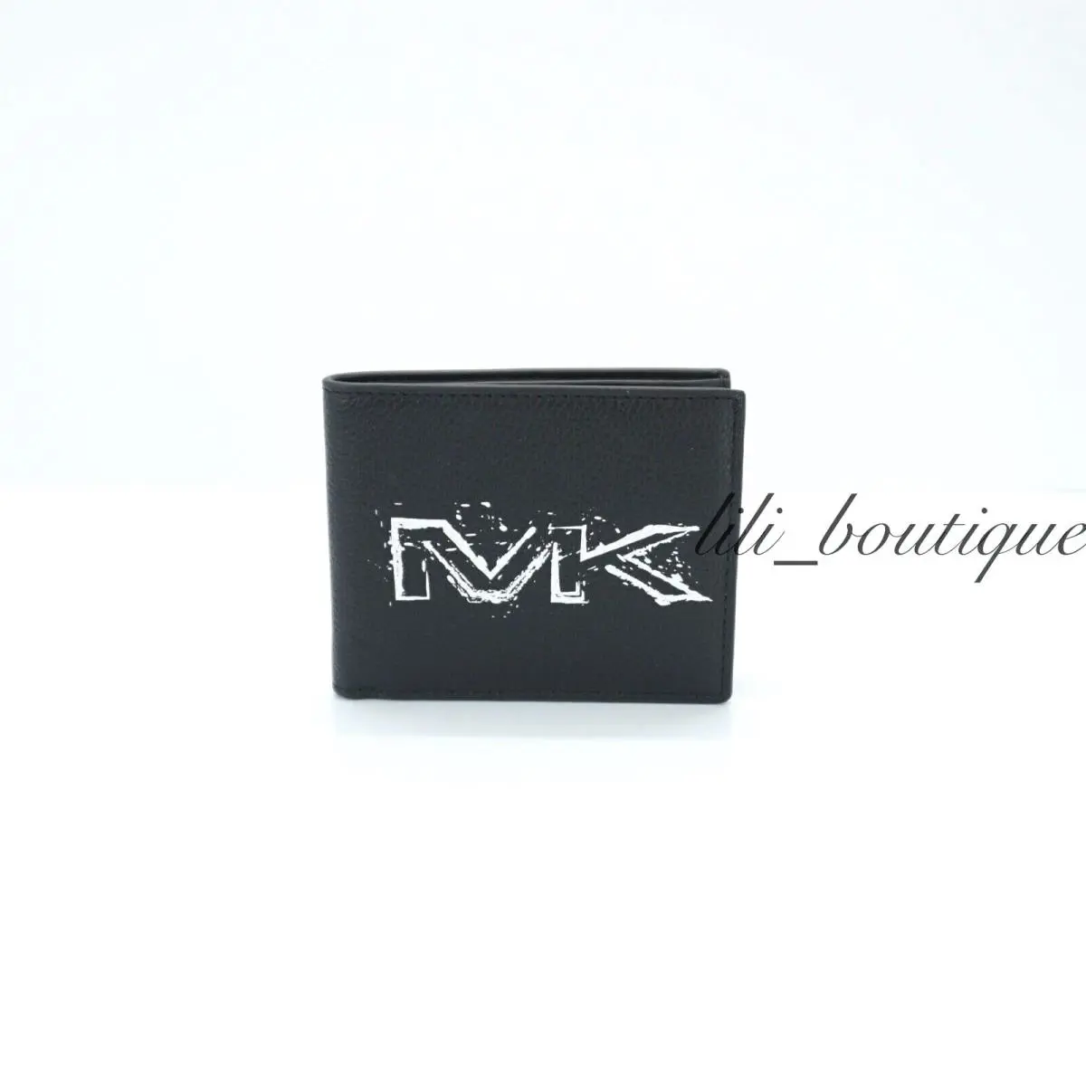 Michael Kors Men`s Cooper Slim Billfold Wallet Leather Black White