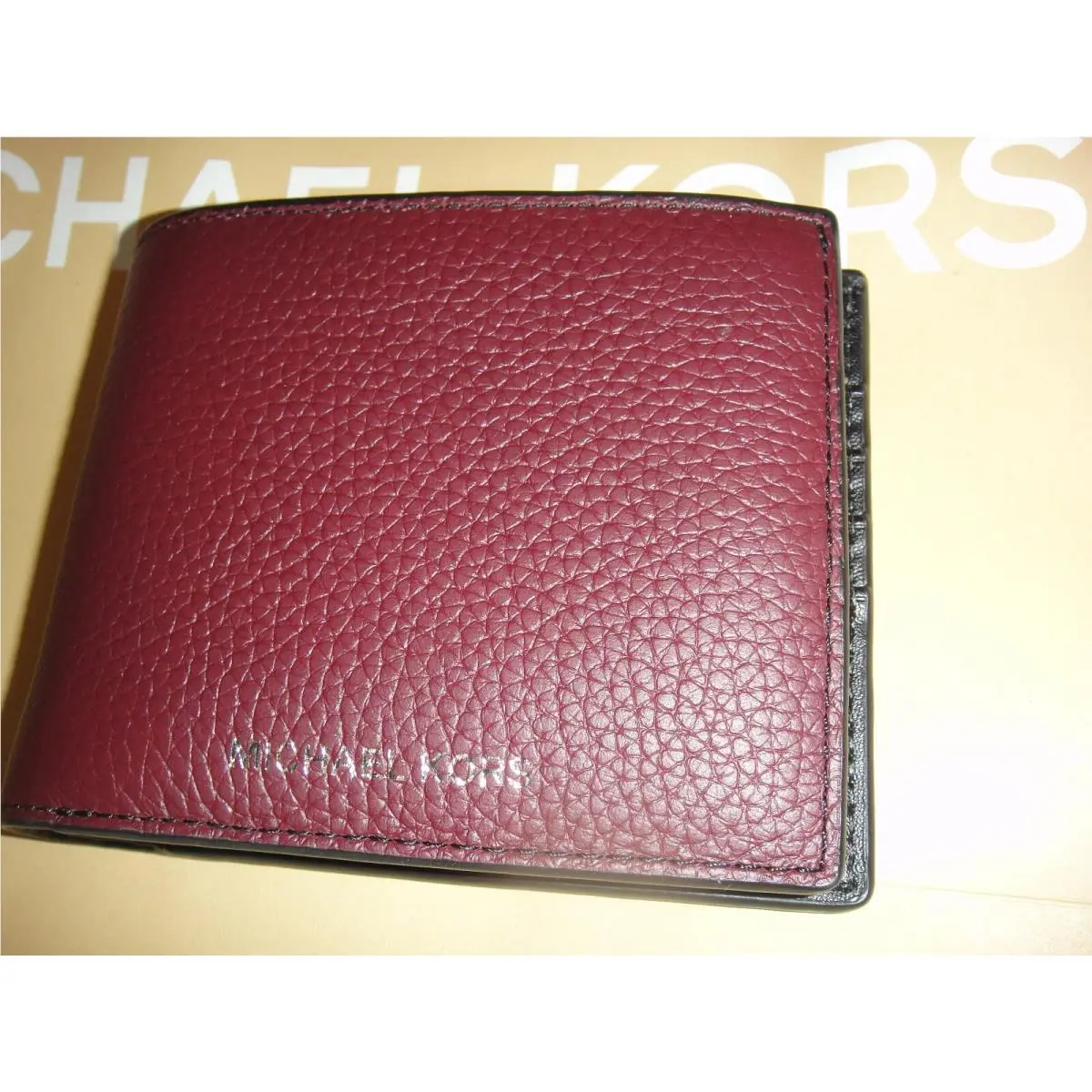 Michael Kors Cooper Mens Leather Bifold with Passcase Wallet.100%Authentic