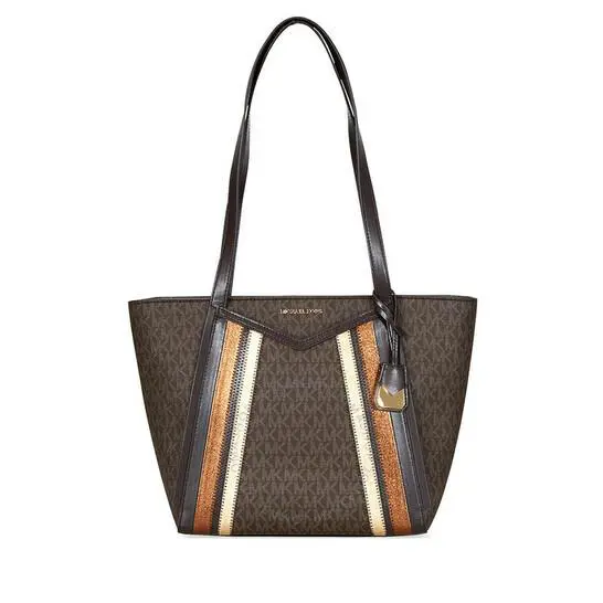 Michael Kors Whitney Signature Metallic Tote Brown Gold