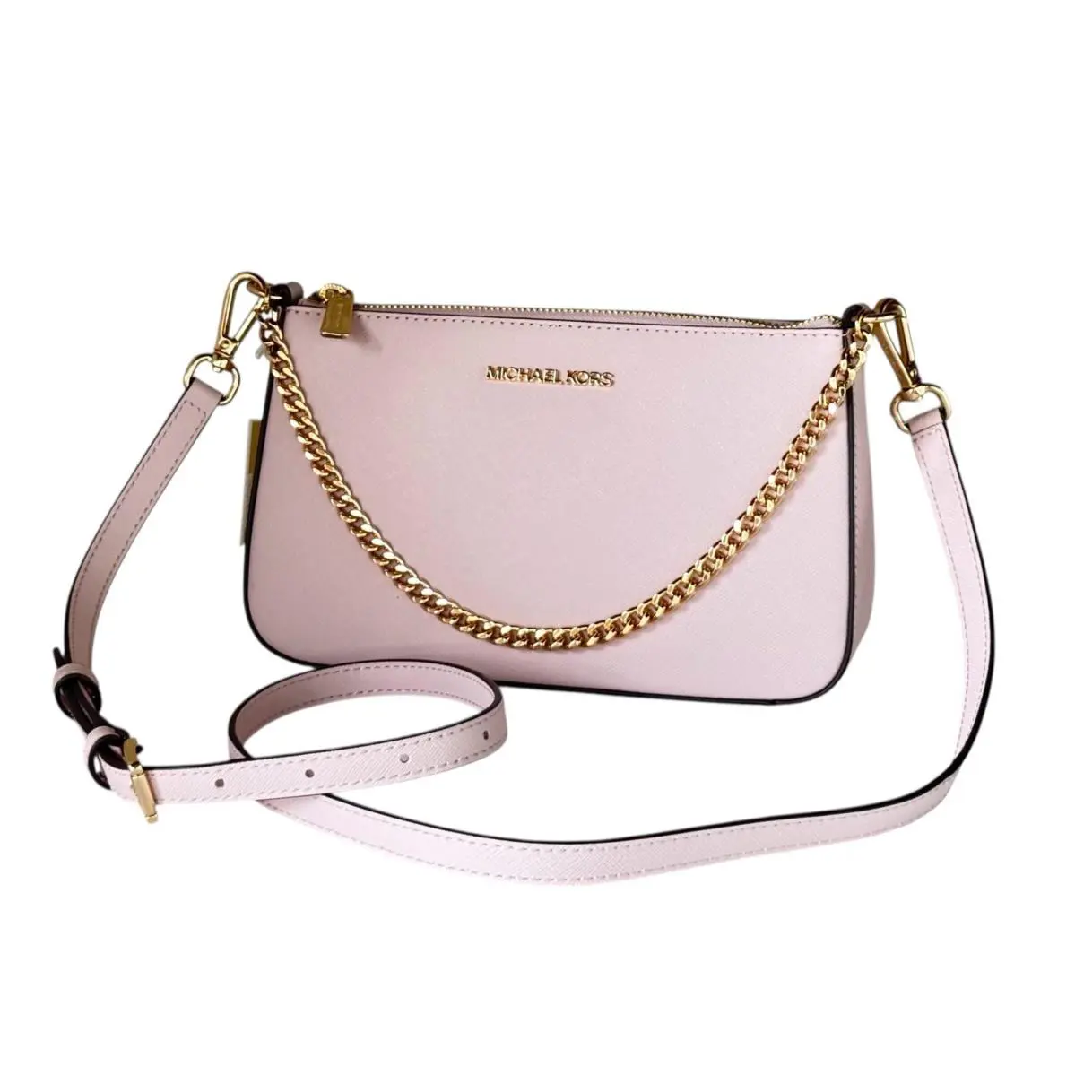 Michael Kors Jet Set Travel MD Convertible Shoulder Chain Crossbody Bag Pink