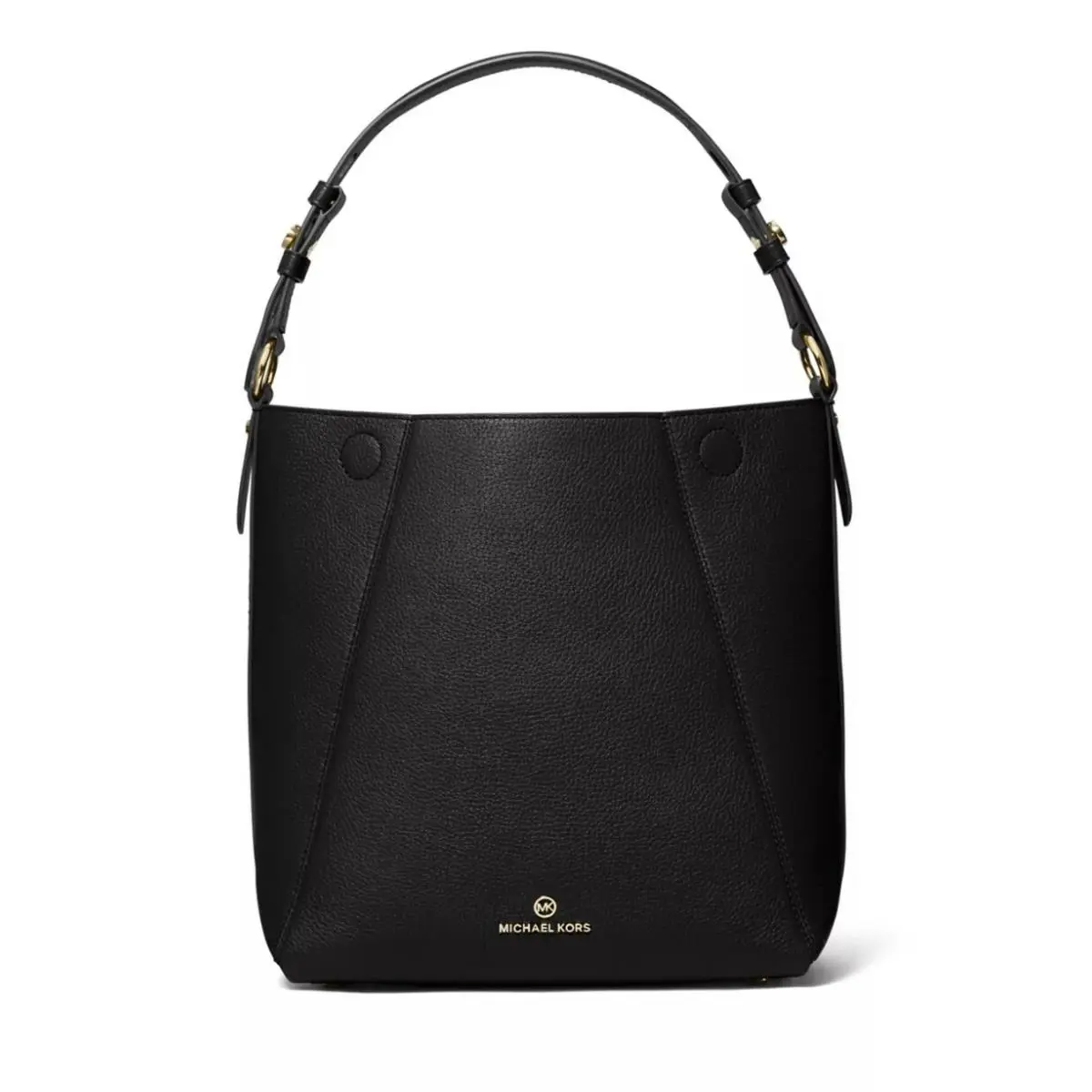 Michael Kors Lucy Black Leather Medium Hobo Shoulder Bag