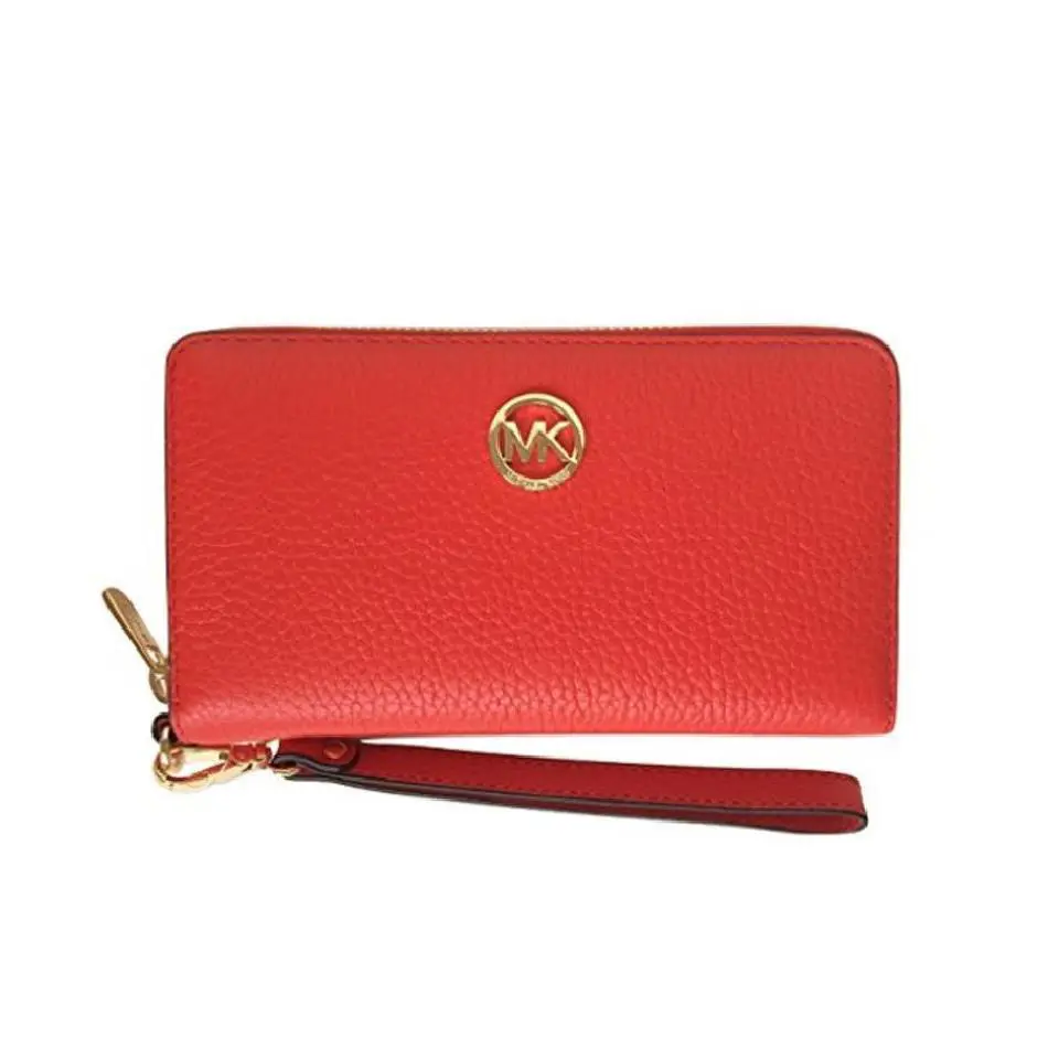 Michael Kors Fulton Zip Large Phone/wristlet Dark Sangrine