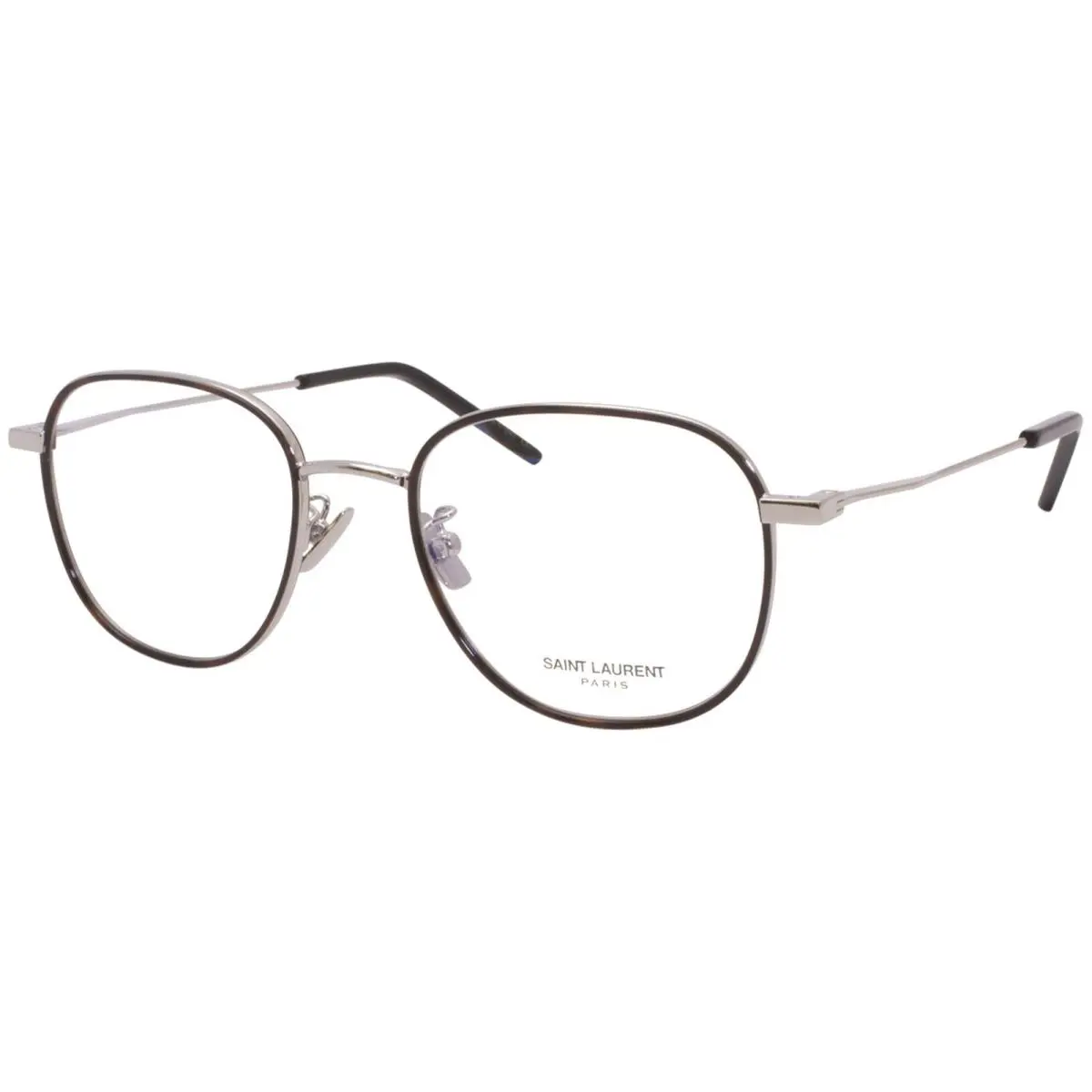Saint Laurent SL362 002 Eyeglasses Men`s Havana/silver Optical Frame 48mm