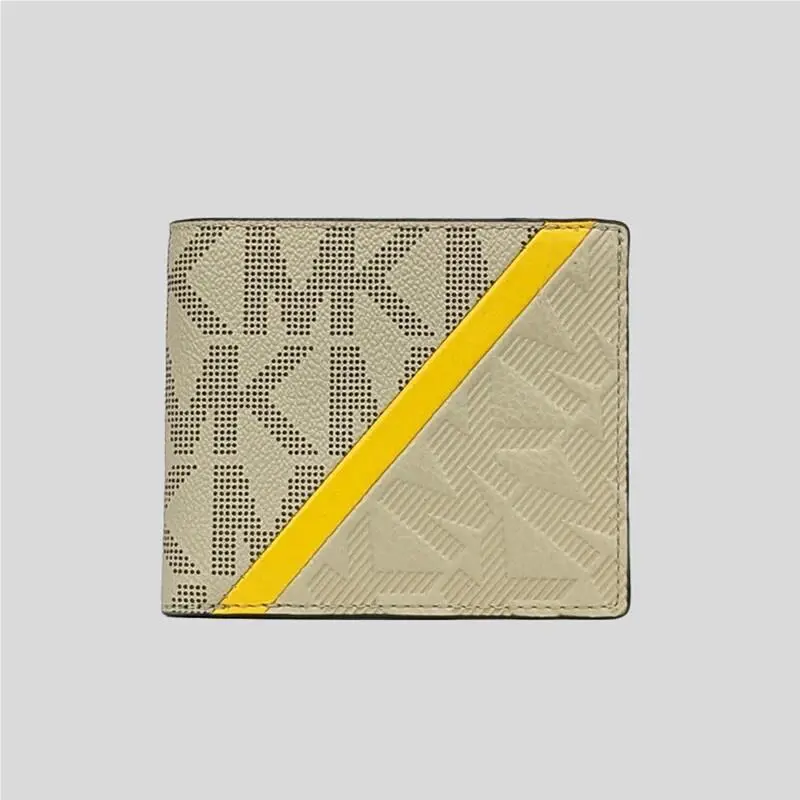 Michael Kors Cooper Logo and Embossed Leather Billfold Wallet Chino