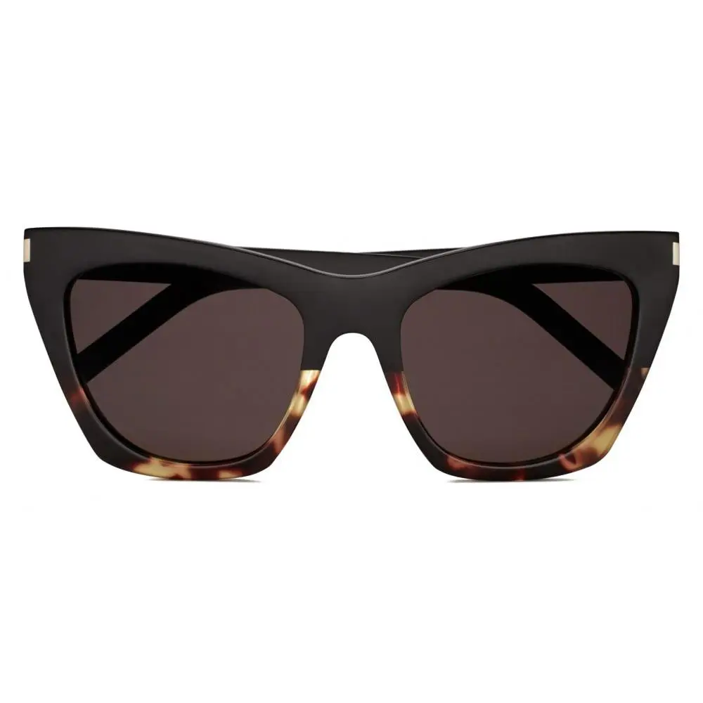 Saint Laurent SL 214 Kate Sunglasses Black Havana Black 55mm - Frame: Black / Havana / Black, Lens: Black