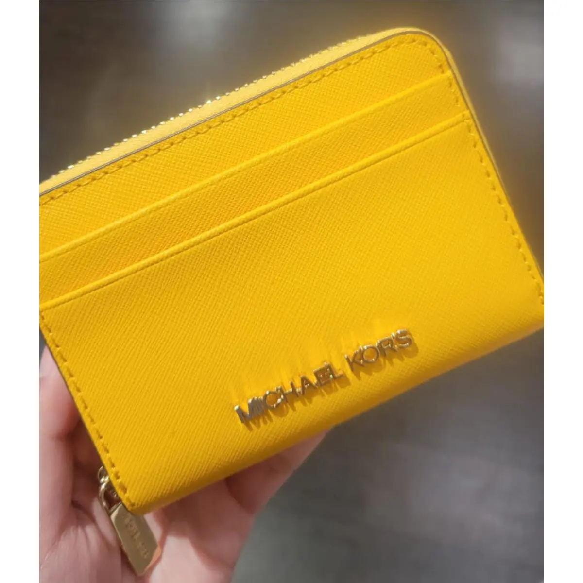 Michael Kors Jet Set Travel Card Case Wallet Jasmine Yellow