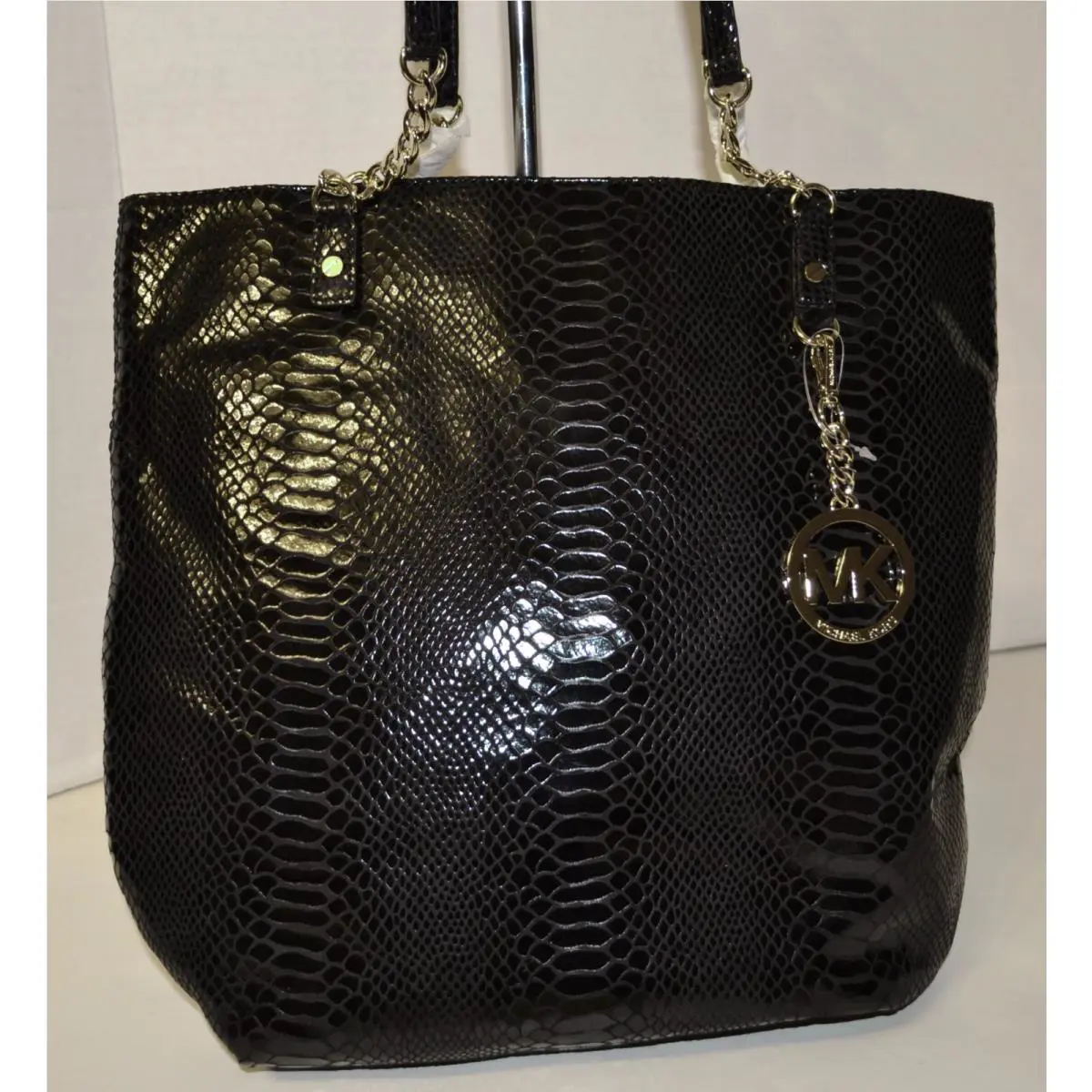 Michael Kors Jet Set Chain Tote Leather Black Bag Handbag Bolsa Purse MRSP$248