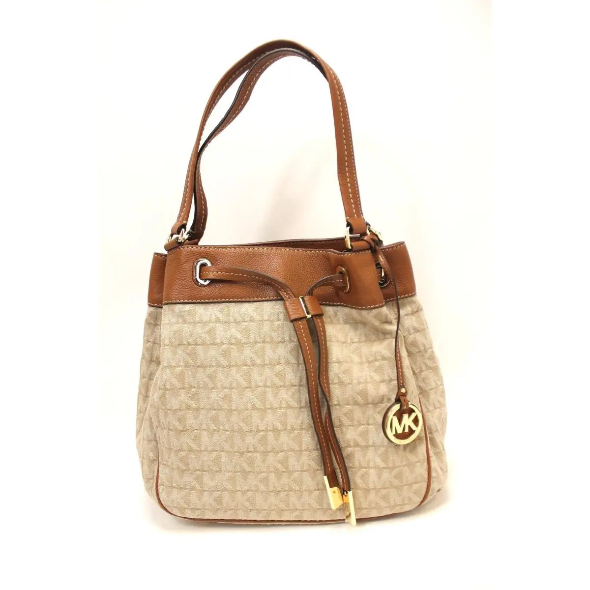 Michael Kors Marina Large Drawstring Tote Dark Khaki