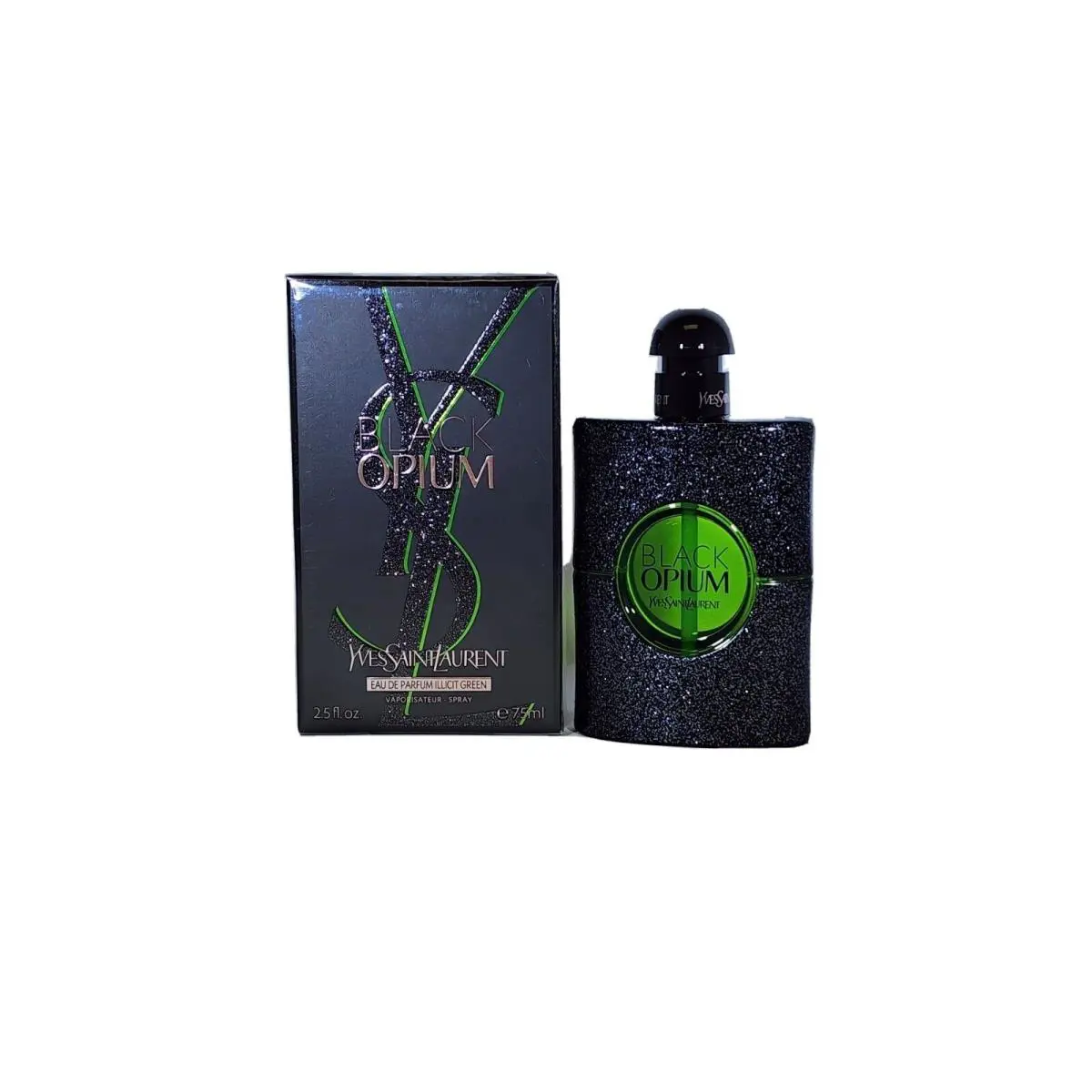 Black Opium 75Ml 2.5.Oz Eau de Parfum Illcit Green Spray Yves Saint Laurent