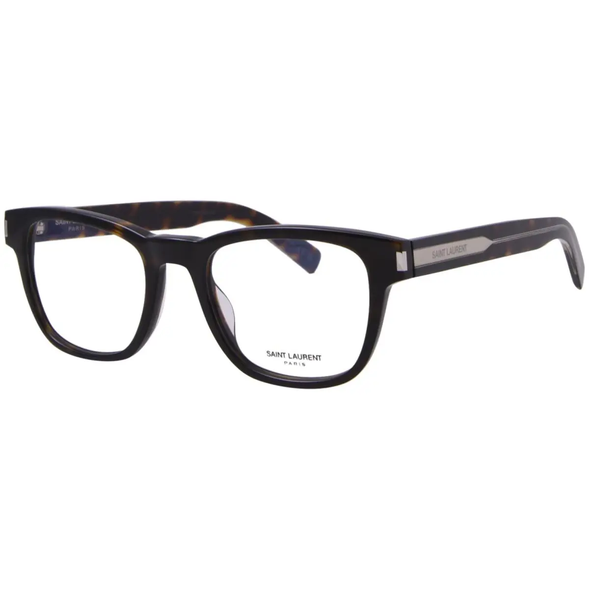 Saint Laurent SL-664 002 Eyeglasses Havana/crystal Full Rim Rectangle Shape 52mm - Frame: Havana, Lens: White