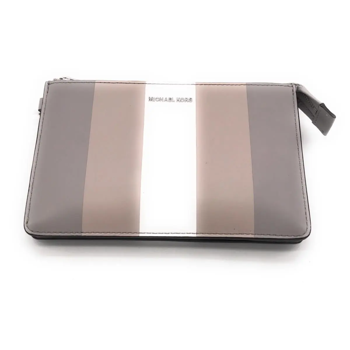Michael Kors Medium Multi-striped Daniella Wristlet Pgy/cement/white