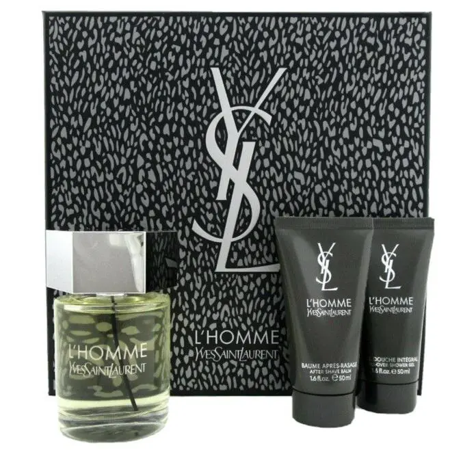 Yves Saint Laurent Ysl L’homme 3pc Gift Set with 3.4oz Edt+1.6 Body Lition+1.6 Shower Gel