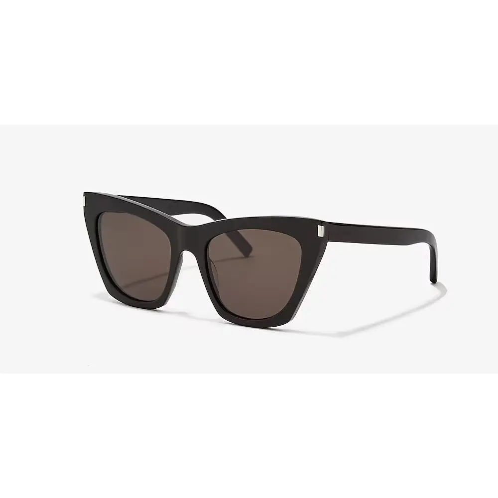 Saint Laurent R2739 Women’s Black Sun SL 214 Kate Cat-eye Sunglasses 55 mm - Frame: Black, Lens: Gray