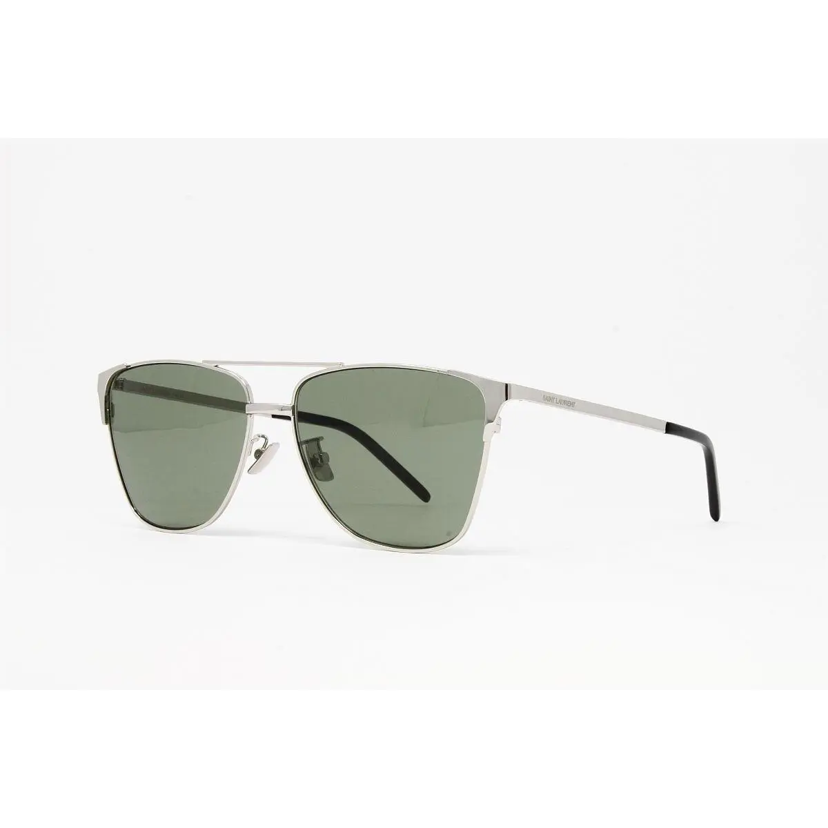 Saint Laurent Sunglasses Unisex Square SL280 004 Silver Size 59mm Green Lens by Yves Saint Laurent