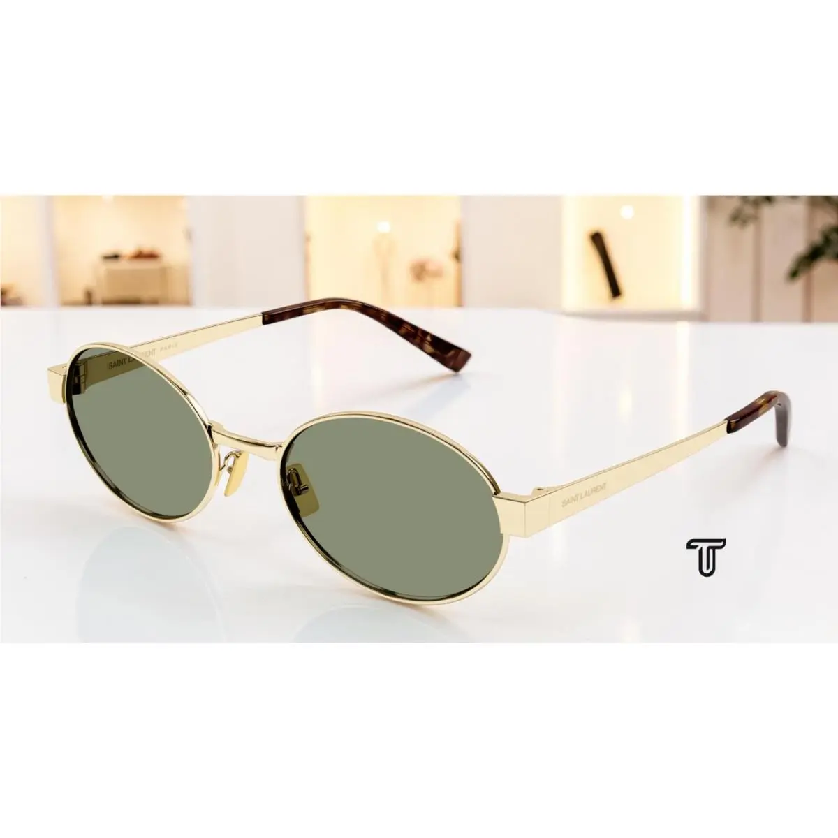Saint Laurent SL 692 003 Gold Green 55 mm Women`s Sunglasses by Yves Saint Laurent