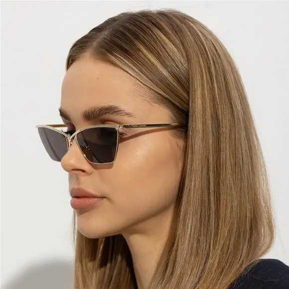 Saint Laurent SL637 003 Gold Black Women SL 637 Sunglasses Saint Laurent