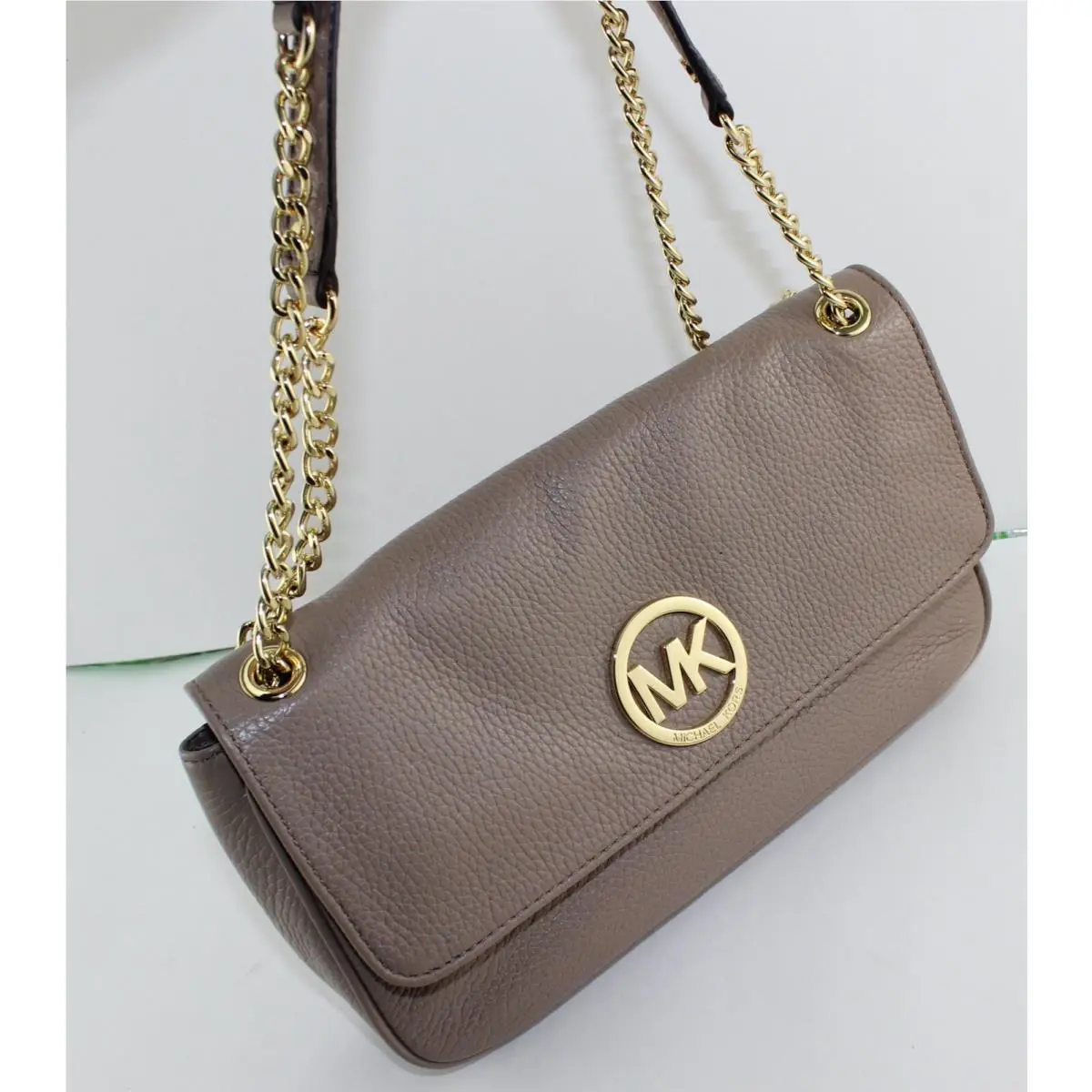 Michael Kors Fulton DK Dune SM Small Shoulder Flap Handbag Womens