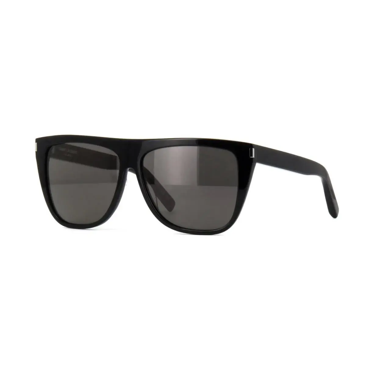 Saint Laurent SL 1 Black/smoke Crystal Lens 002 Sunglasses - Frame: Black, Lens: Gray