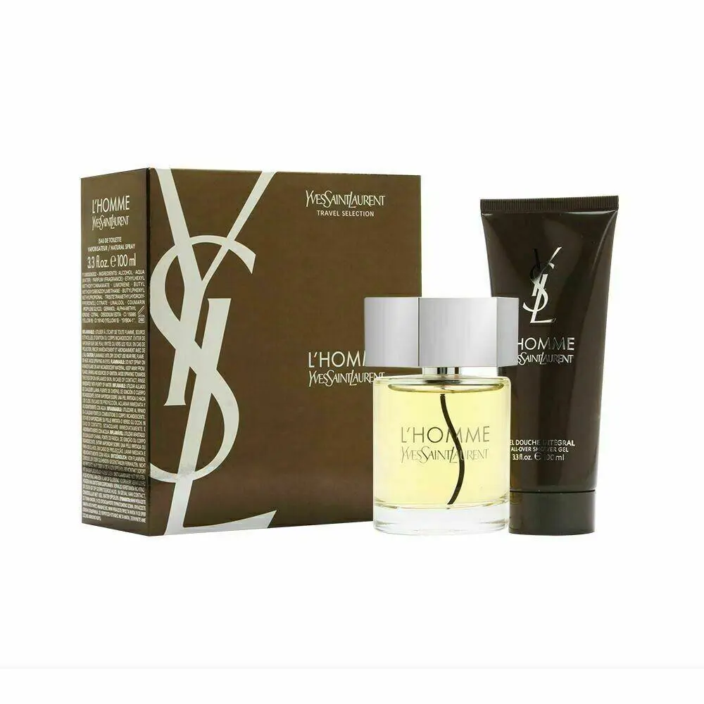 L`homme by Yves Saint Laurent Ysl 2pc Set 3.3 oz Spray Shower Gel For Men