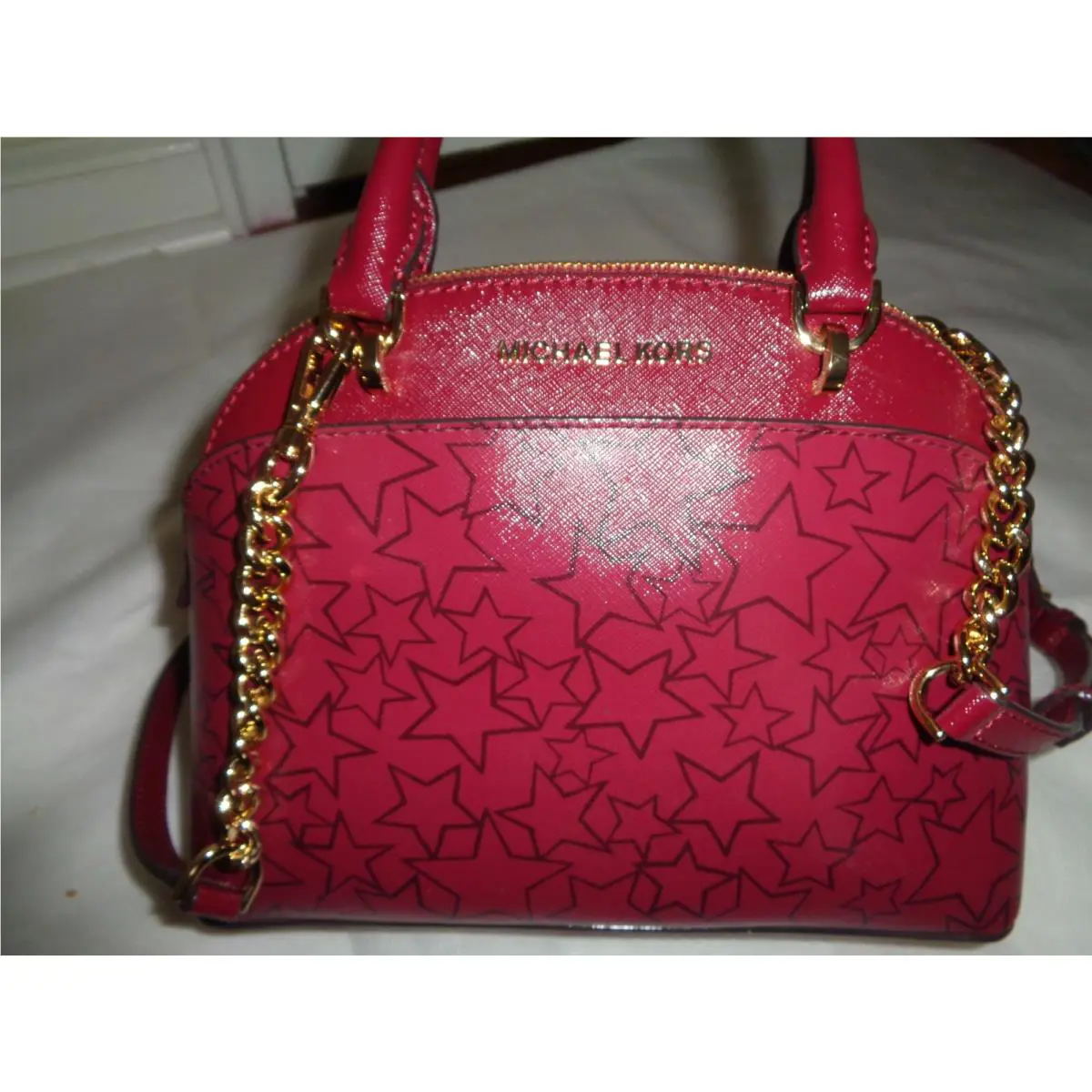 Zznwt Michael Kors Emmy Dome Mulberry/plum Small Satchel Purse Handbag
