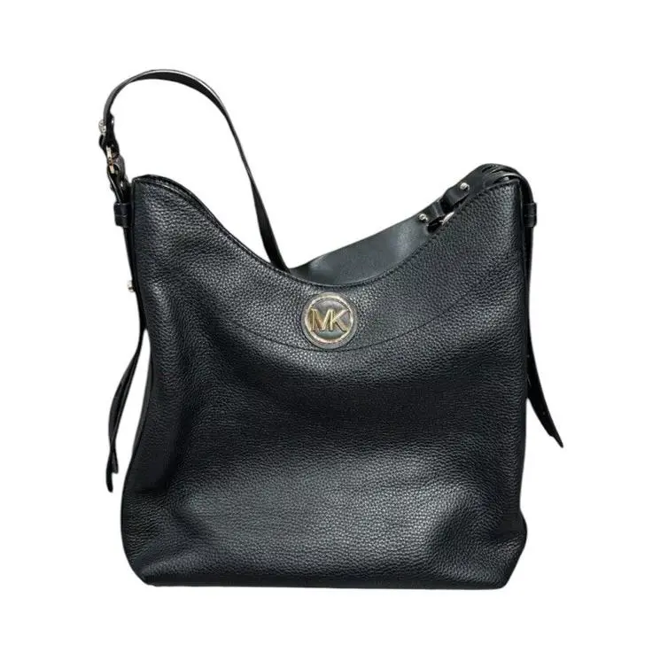 Michael Michaelkors Bowery Large Black Leather Shoulder Hobo Purse B0H3L