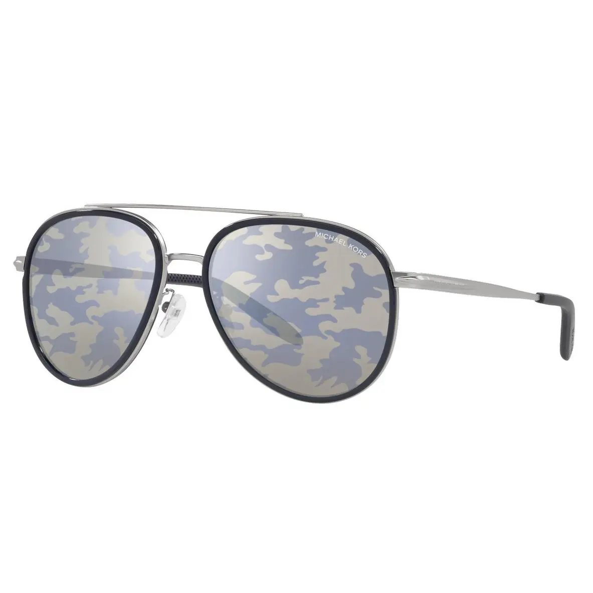 Michael Kors Mk Grey Mirror Camouflage Aviator Men`s Sunglasses MK1104 1005/F 57