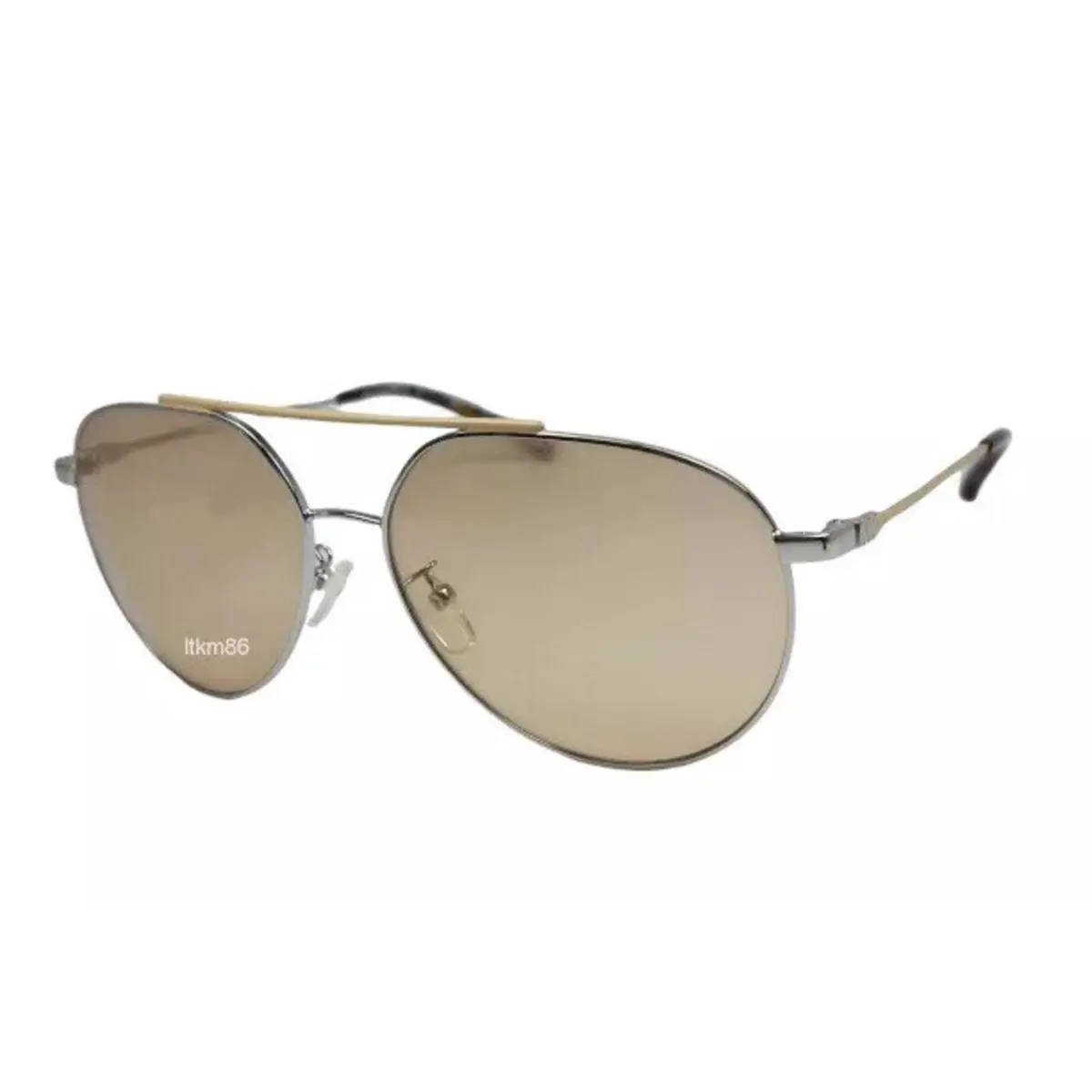 Michael Kors Sunglasses Antivua MK1041-115373 Shiny Silver Light Brown