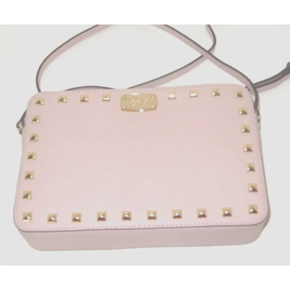 Michael Kors Ballet Pink Leather Crossbody Gold Studded Bag