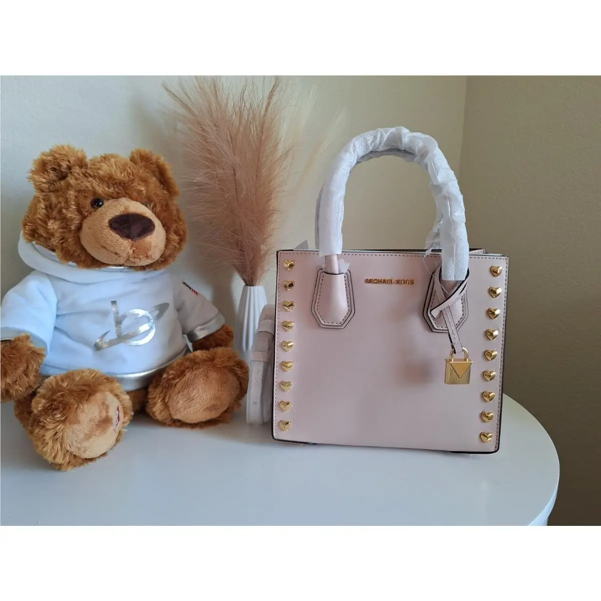 Michael Kors Messenger Bag Mercer Medium Heart Studded Messenger Bag