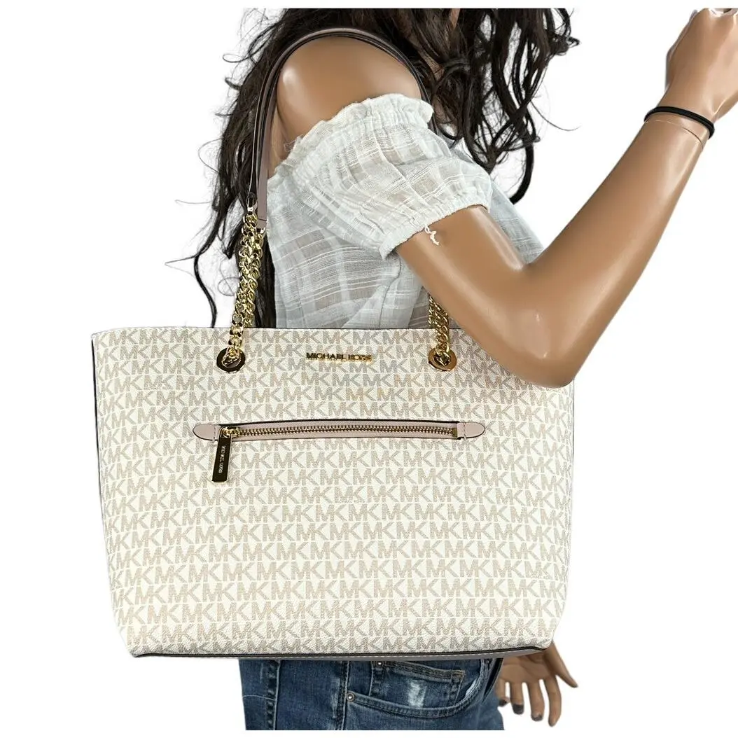 Jet Set Item MD Chain Tote Shoulder Bag MK Rose Gold/optic White by Michael Kors