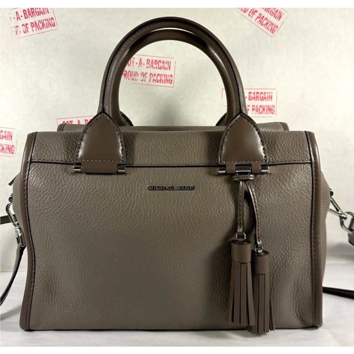 Michael Kors Geneva Cinder Pebbled Leather Large Satchel Shoulder Bag