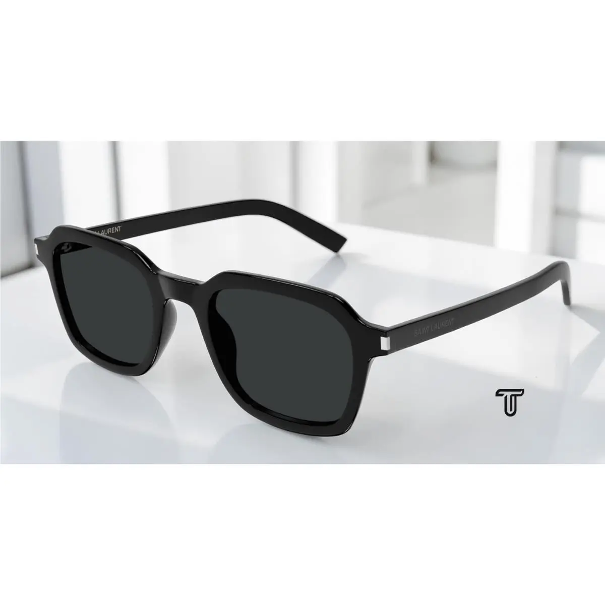 Saint Laurent SL 715 Slim 001 Black Black 49 mm Women`s Sunglasses - Frame: Black, Lens: Black