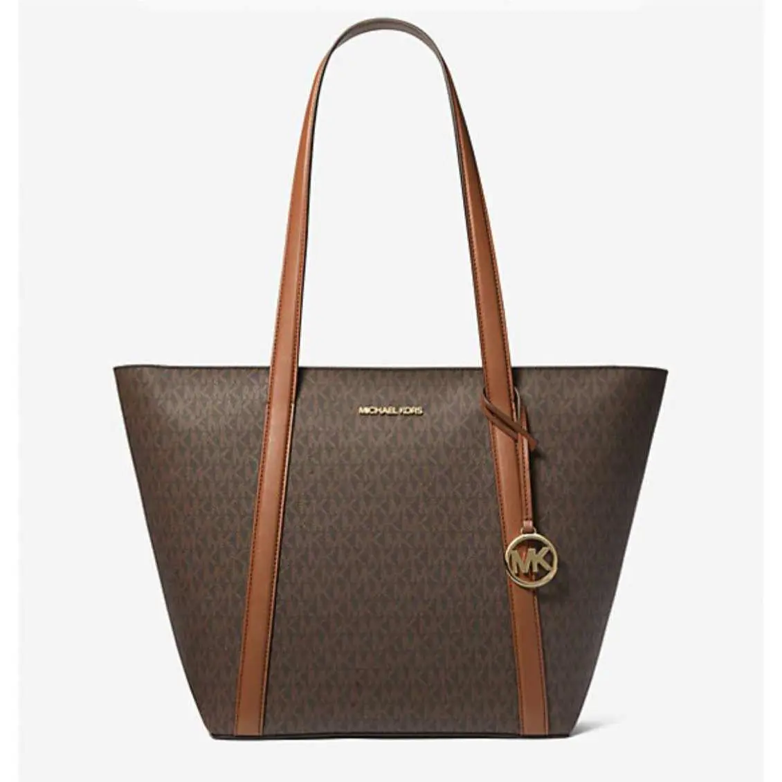 Michael Kors Pratt Large Signature Logo Tote Travel Bag Brown Mono