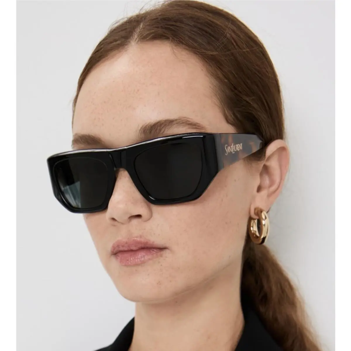 Saint Laurent SL740 004 Black/havana/dark Grey 52-21-135 Sunglasses by Yves Saint Laurent