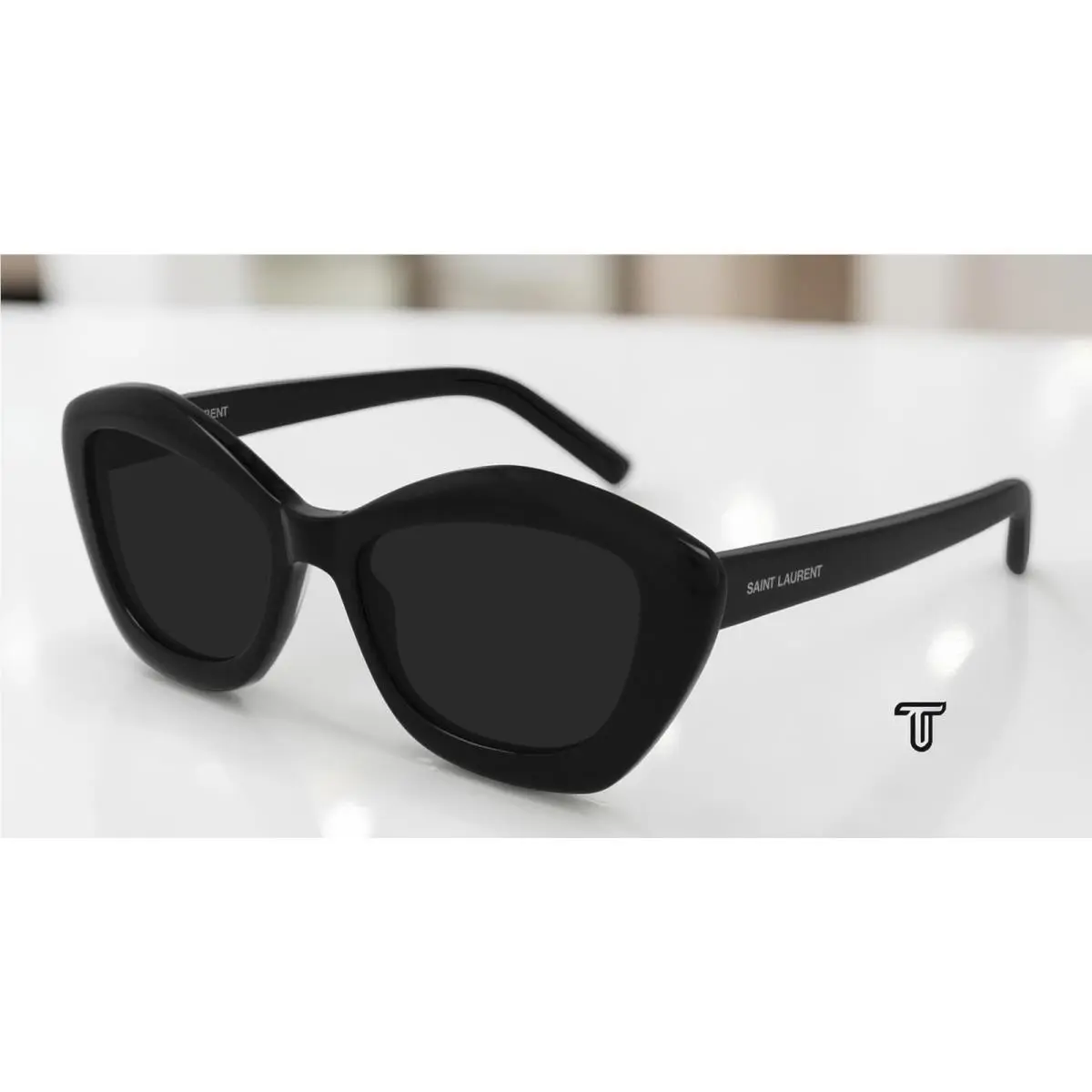 Saint Laurent SL 68 001 Cat Eye Acetate Black 54 mm Women`s Sunglasses