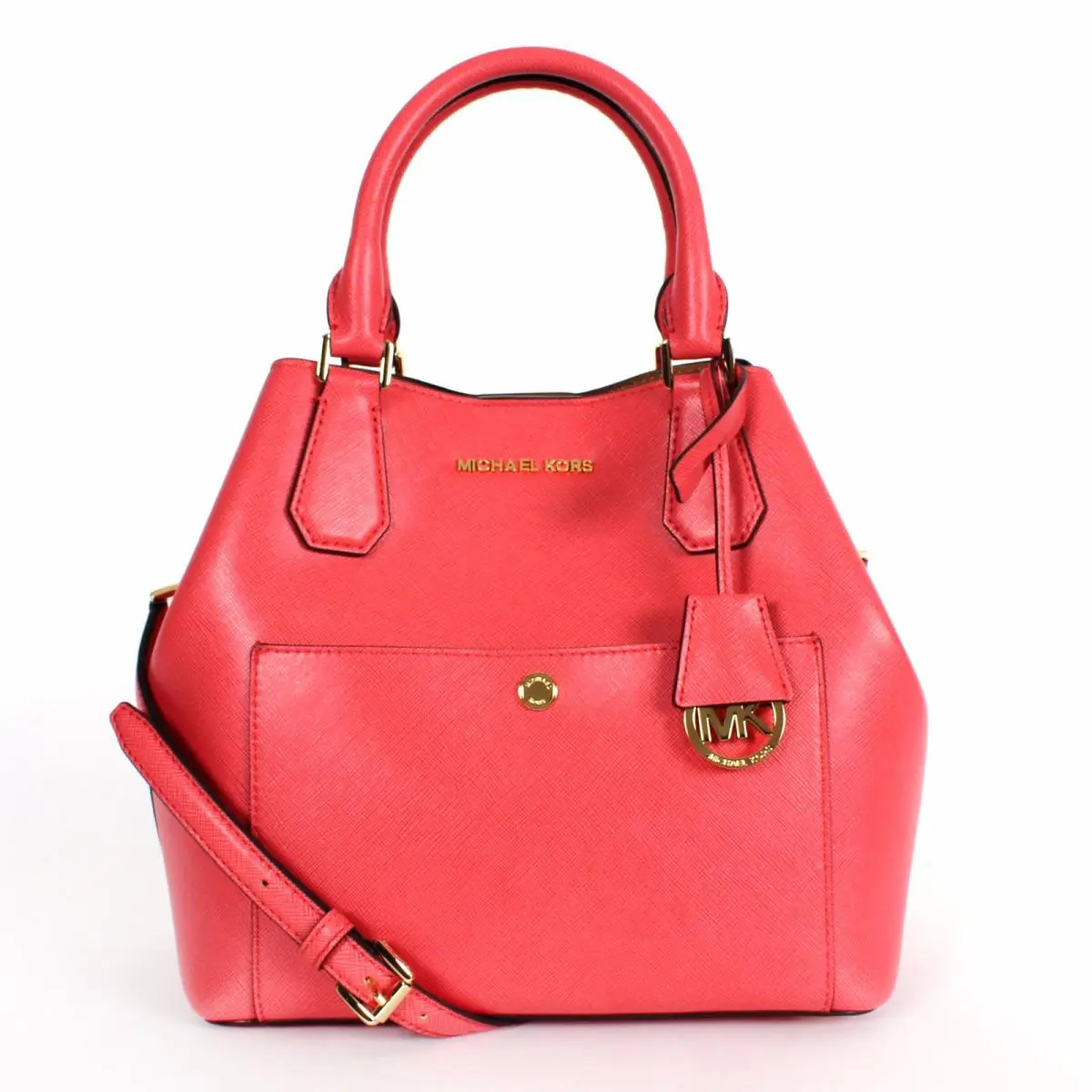 Michael Kors Greenwich Large Tote Grab Bag Watermelon/luggage