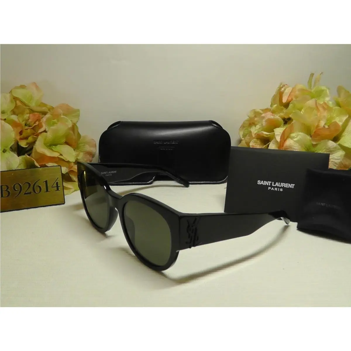Saint Laurent Ysl SLM19 Core Shiny Black Frame Sunglasses 54 21 135 Italy by Yves Saint Laurent