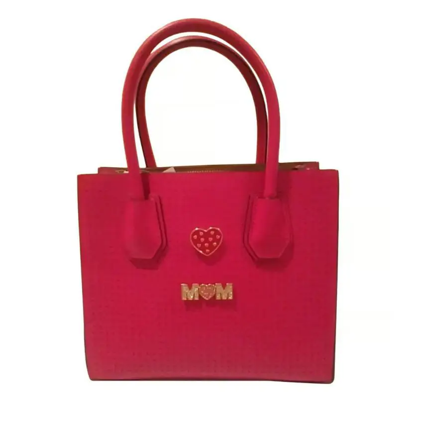 Michael Kors Mini Mercer Black Mom Heart Pin Tote with Lock Detail