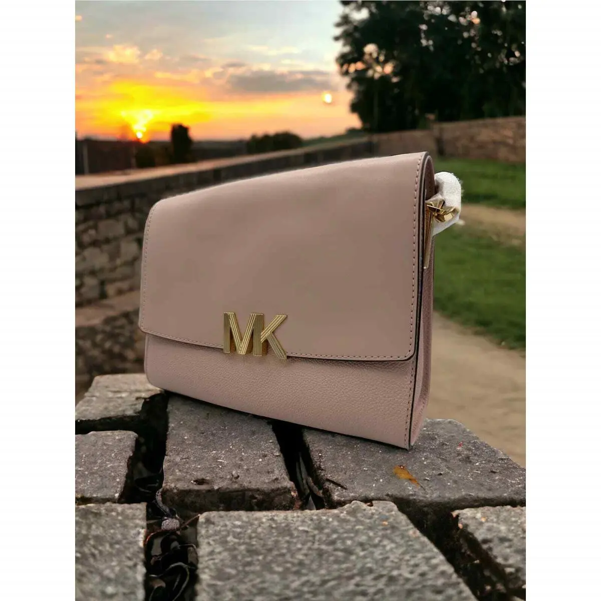 Michael Kors Messenger Crossbody Leather Purse Blossom Pink