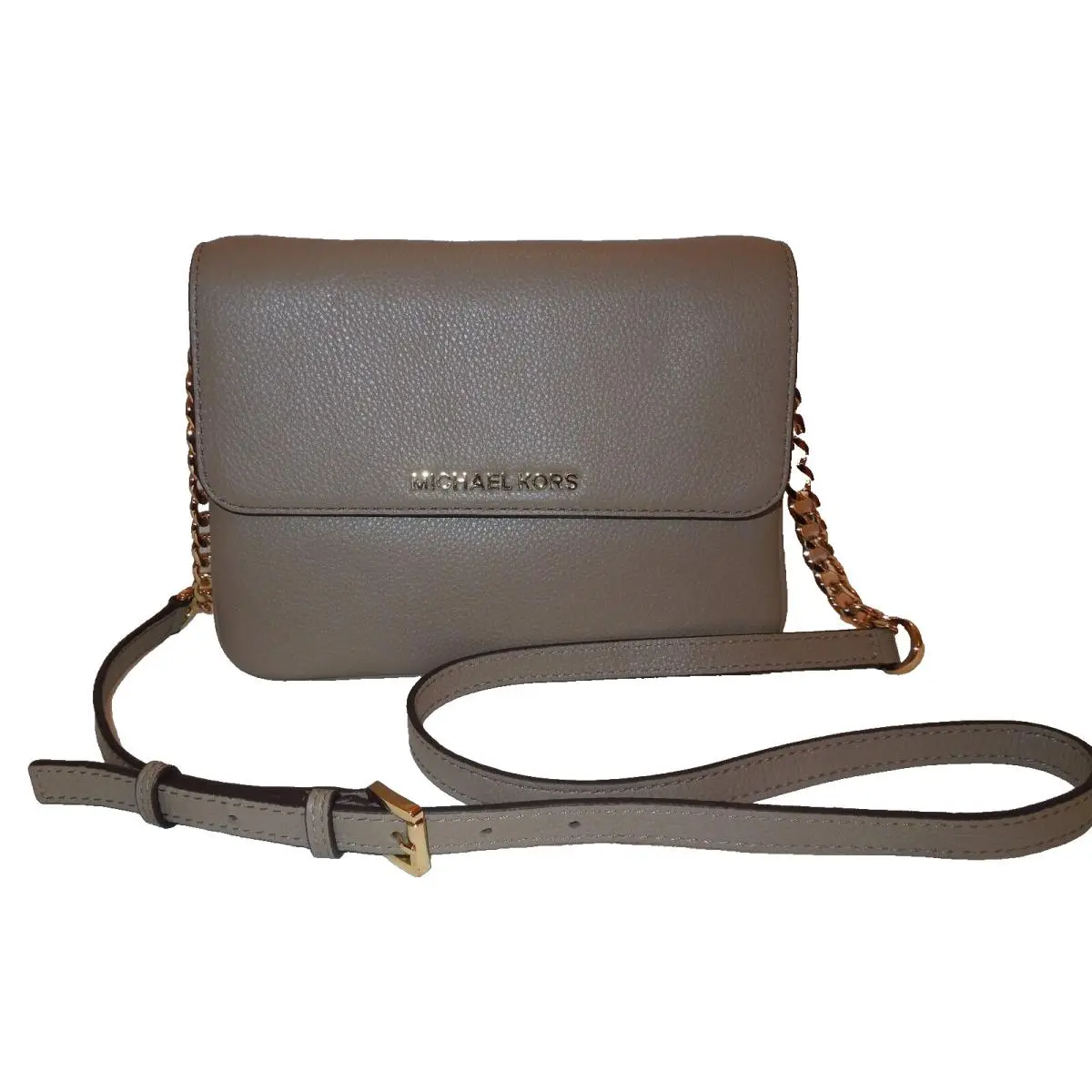 Michael Kors Bedford Double Gusset Crossbody Leather Purse Bag