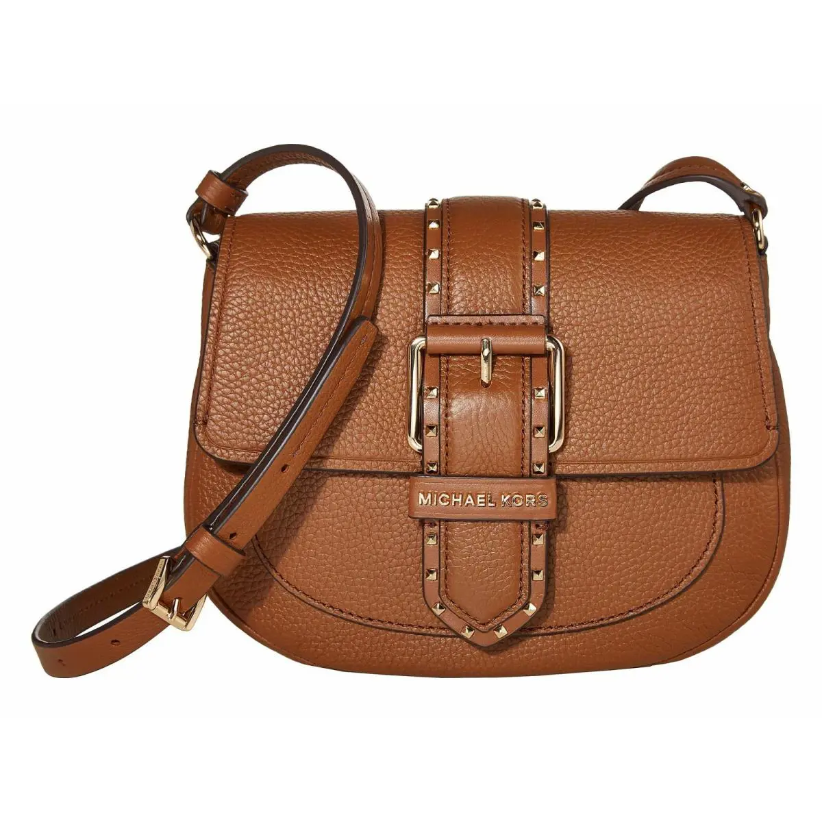 Michael Kors Lillian Buckle Studded Flap Small Crossbody Luggage