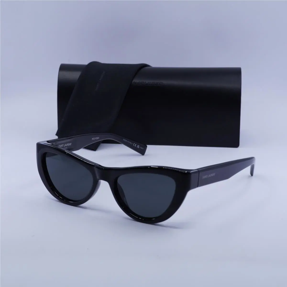 Saint Laurent SL676 001 Shiny Black/black 53-19-145 Sunglasses by Yves Saint Laurent