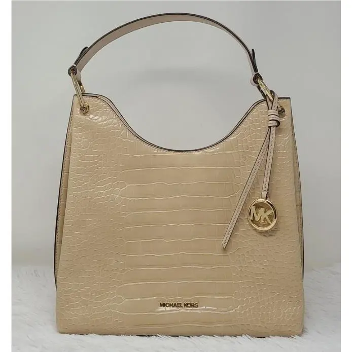 Michael Kors Joan Large Slouchy Shoulder Bag Embossed Leather Handbag