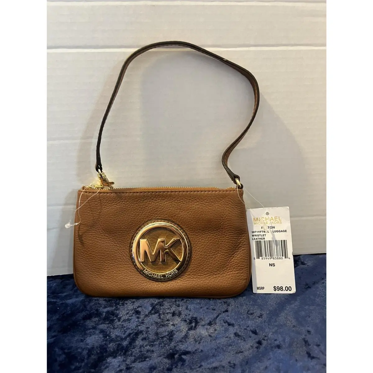 Michael Kors Tan Fulton Leather Wristlet