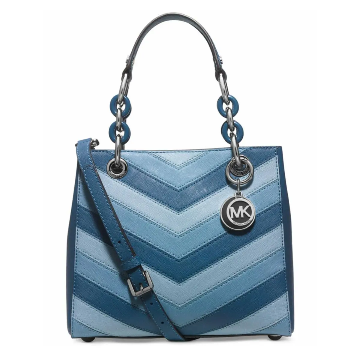 Michael Kors Cynthia Chevron Small N/s Satchel 30H5SCYS10 Sky/silver