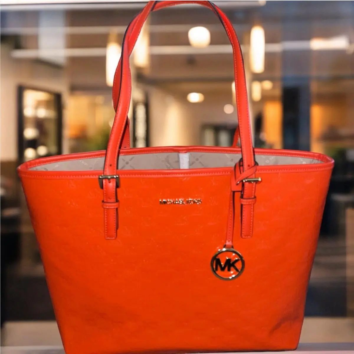 Jet Set Travel MD Carryall Tote Clementine Logo Orange 38SOCTVT6V by Michael Kors