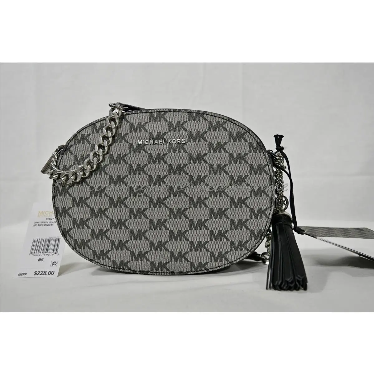 Michael Kors Ginny Medium Messenger/shoulder/crossbody Bag Natural / Black