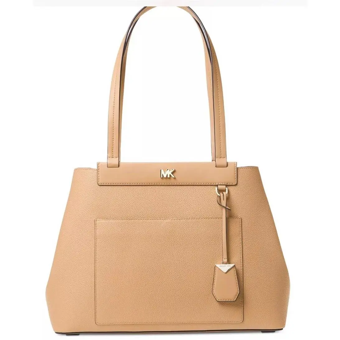 Michael Kors Meredith East West Bonded Shoulder Bag Butternut Gold Bag Snap
